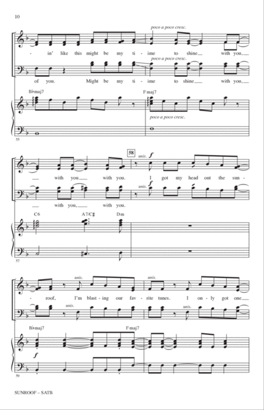Sunroof (arr. Alan Billingsley) 4-Part scores gallery preview page 9