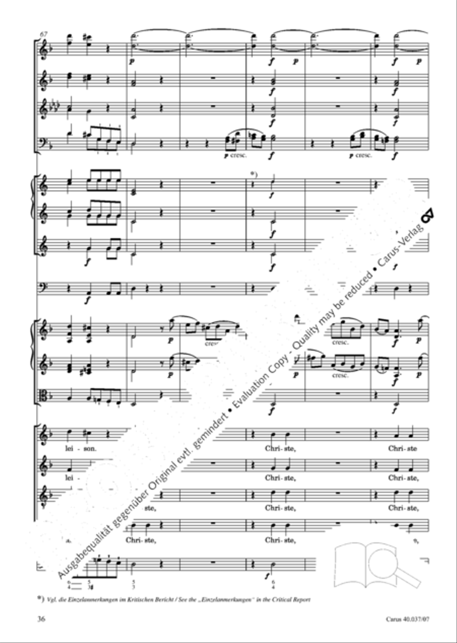 Kyrie in D minor 4-Part scores gallery preview page 37