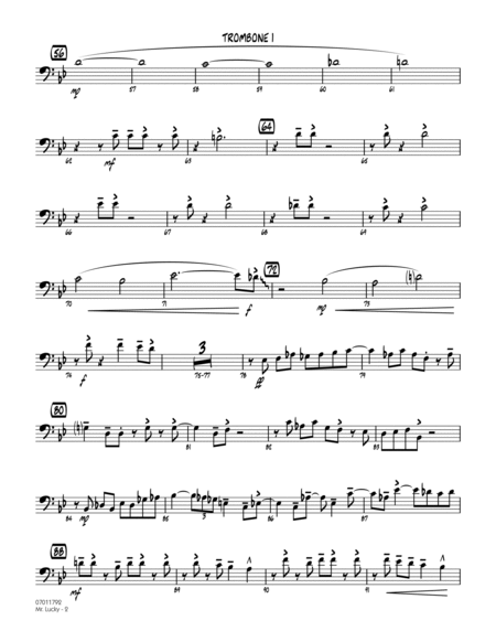 Mr. Lucky (Soprano Sax Feature) - Trombone 1