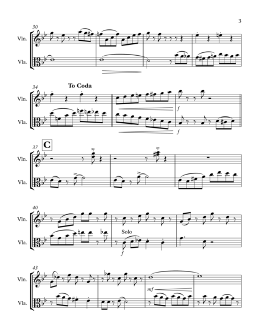 Tico Tico no Fuba: Violin & Viola Duet String Duet scores gallery preview page 3
