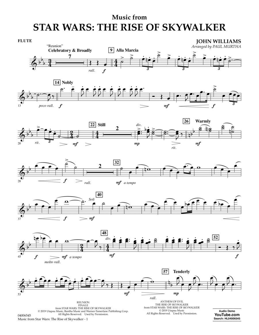 Music from Star Wars: The Rise of Skywalker (arr. Paul Murtha) - Flute