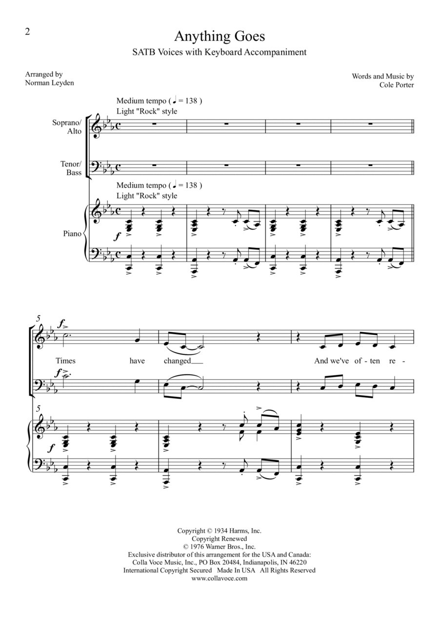 Anything Goes 4-Part scores gallery preview page 1