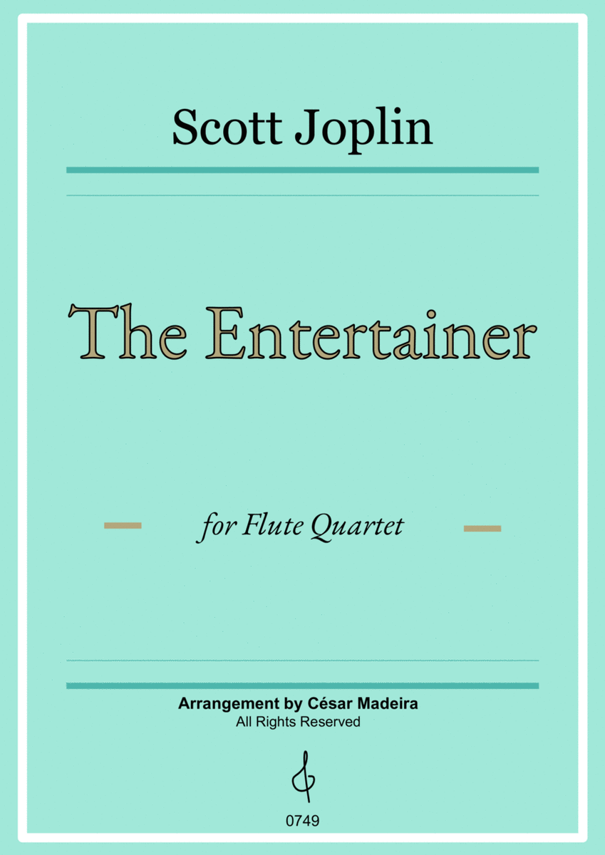 The Entertainer by Joplin - Flute Quartet (Full Score and Parts) image number null