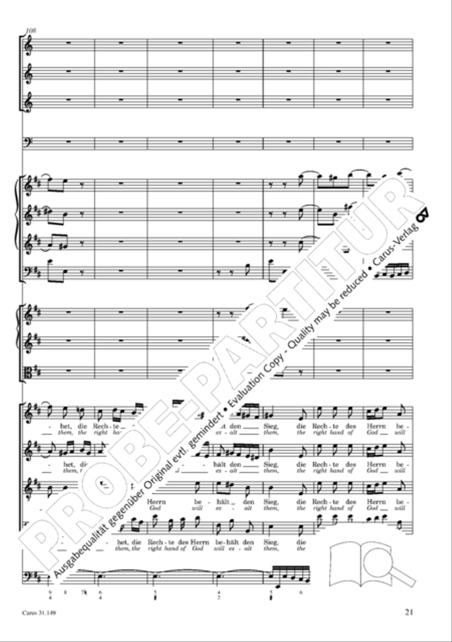 The voice of rejoicing and hope (Man singet mit Freuden vom Sieg) 4-Part scores gallery preview page 22