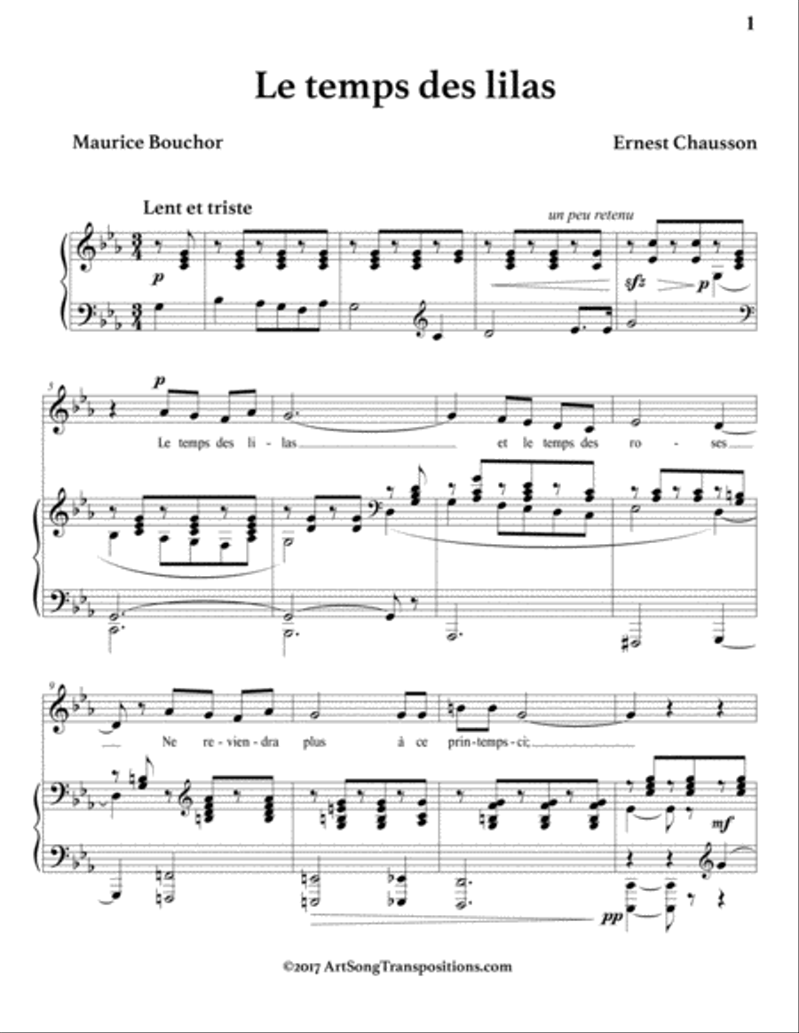 Le temps des lilas (C minor)