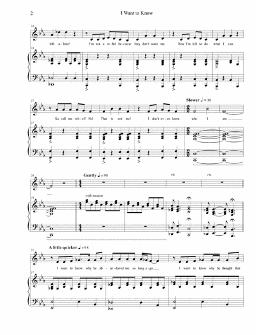 I Want to Know - from Rogue One: A Star Wars Musical High Voice scores gallery preview page 2