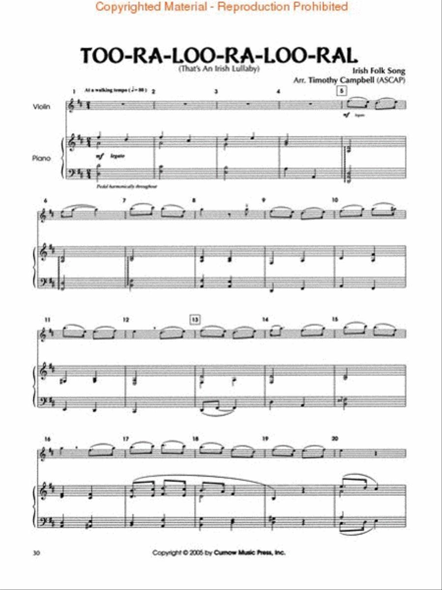 Celtic Folksongs for All Ages Violin Solo scores gallery preview page 4
