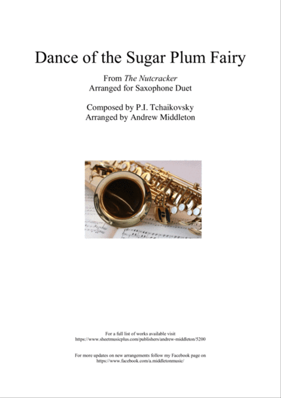 Dance of the Sugar Plum Fairy arranged for Saxophone Duet Woodwind Duet scores gallery preview page 1