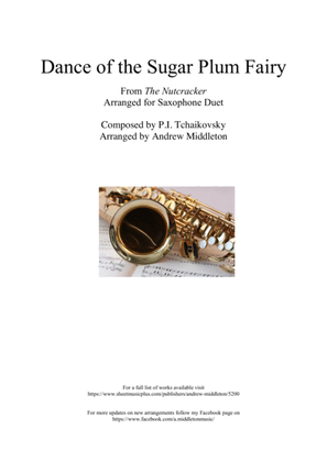 Book cover for Dance of the Sugar Plum Fairy arranged for Saxophone Duet
