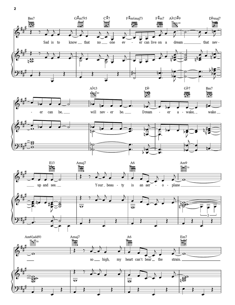 Triste Piano, Vocal, Guitar scores gallery preview page 2