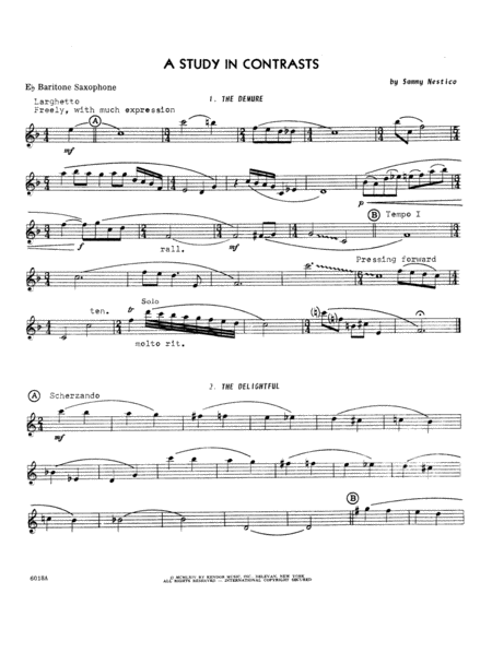 A Study In Contrasts - Eb Baritone Saxophone