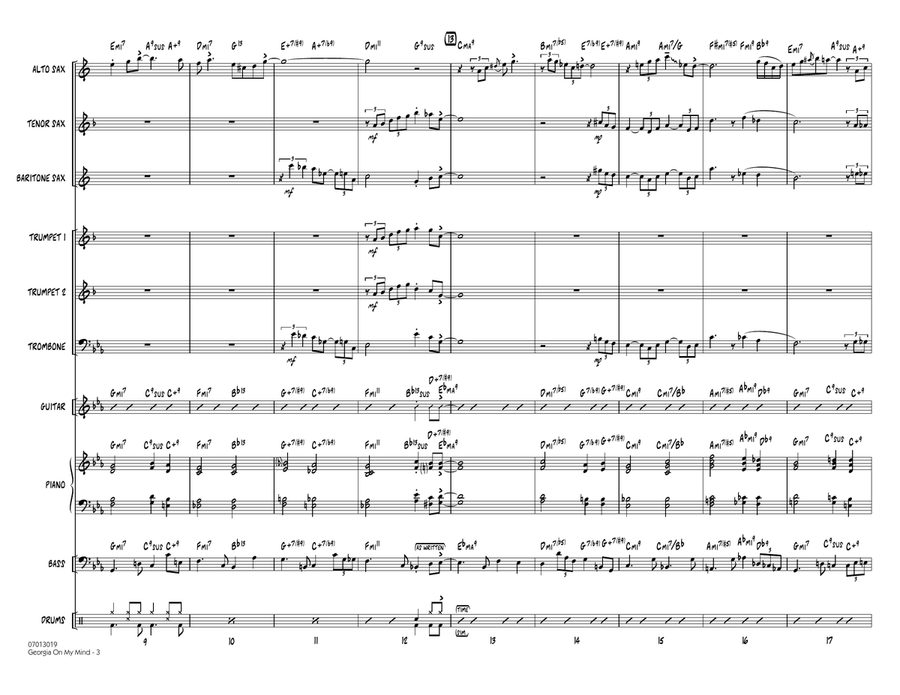 Georgia on My Mind - Full Score Jazz Ensemble scores gallery preview page 3