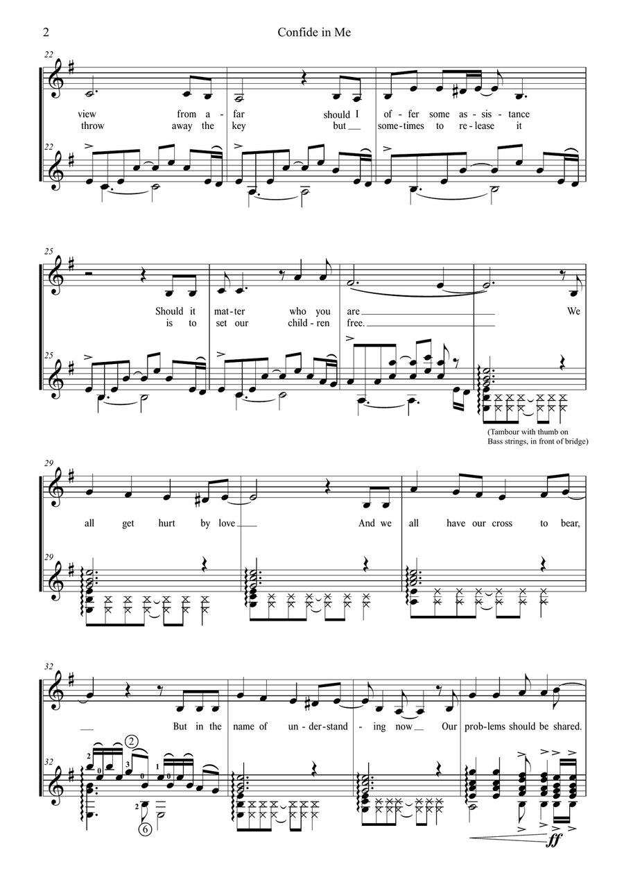 Confide In Me Piano, Vocal scores gallery preview page 2
