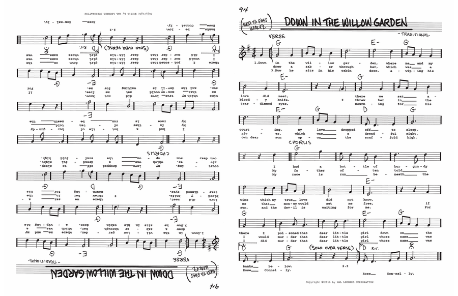 Down In The Willow Garden Voice scores gallery preview page 1
