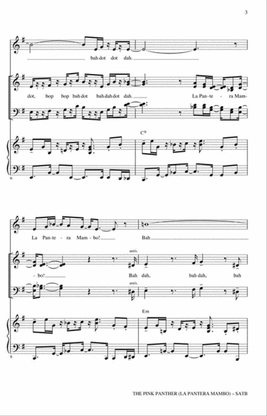 The Pink Panther Vocal Jazz Ensemble scores gallery preview page 3