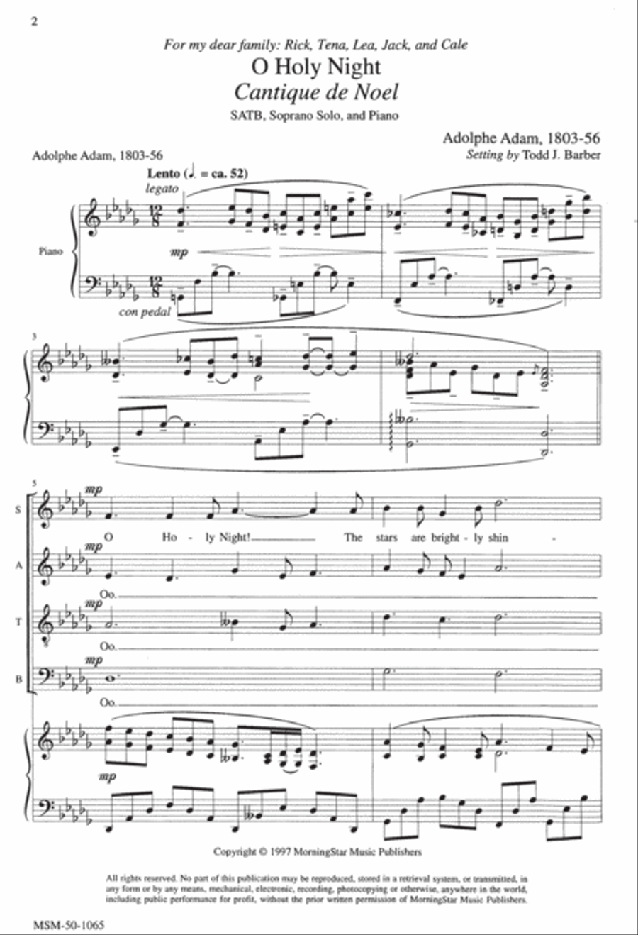 O Holy Night 4-Part scores gallery preview page 1