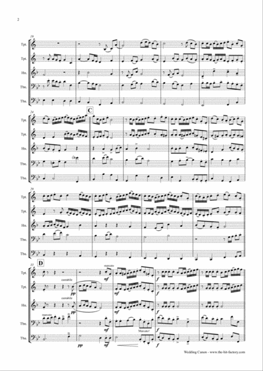 Wedding Canon - Festive Concert Piece - Brass Quintet Brass Quintet scores gallery preview page 2