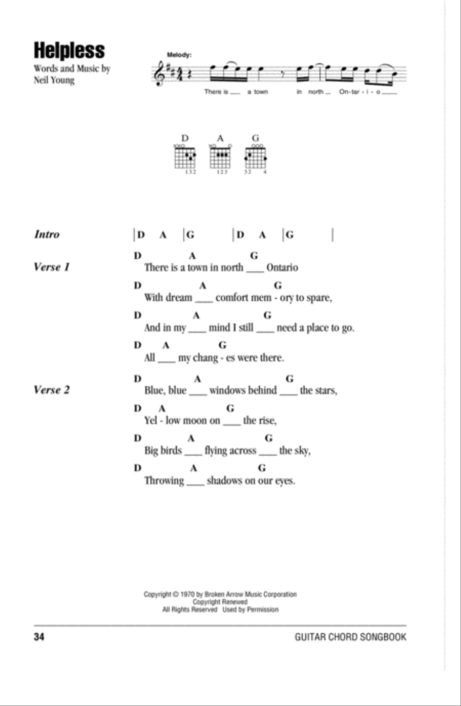 Helpless Acoustic Guitar scores gallery preview page 1
