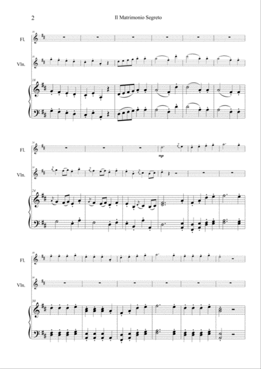 Cimarosa Il Matrimonio Segreto Ouverture Small Ensemble scores gallery preview page 3
