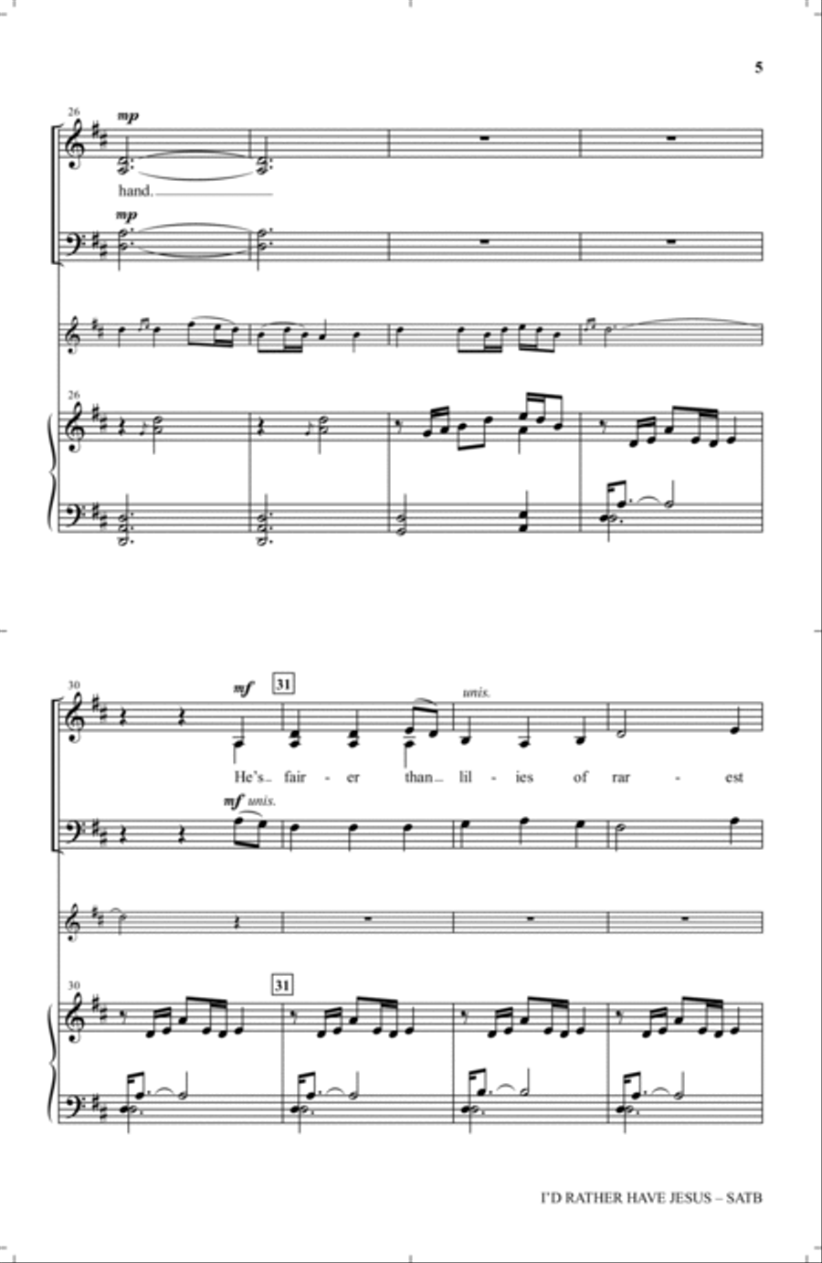 I'd Rather Have Jesus I'd Rather Have Jesus 4-Part scores gallery preview page 4