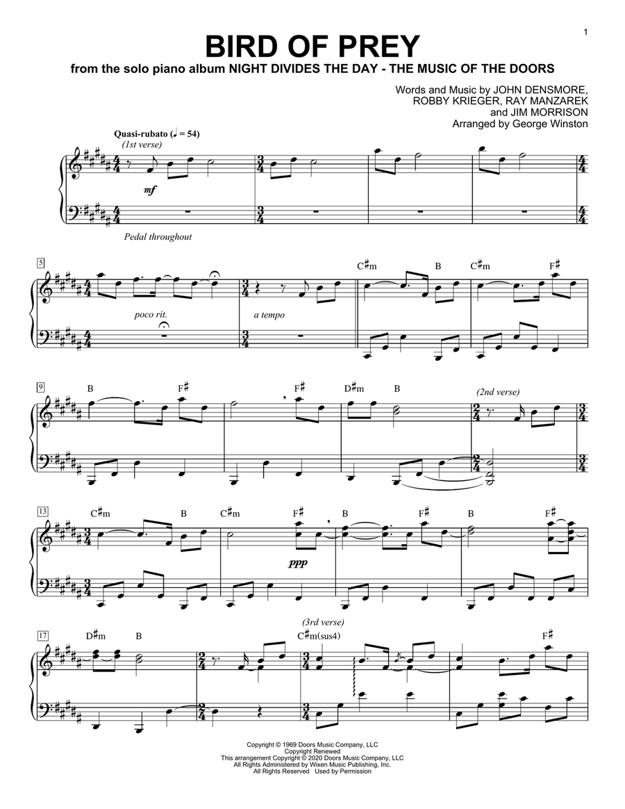 Bird Of Prey Piano Solo scores gallery preview page 1