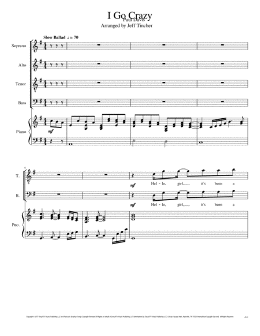I Go Crazy 4-Part scores gallery preview page 2