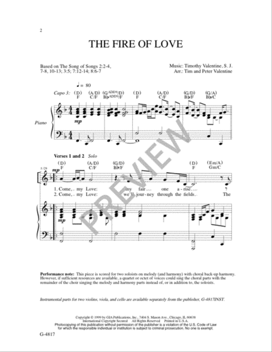 The Fire of Love 4-Part scores gallery preview page 2