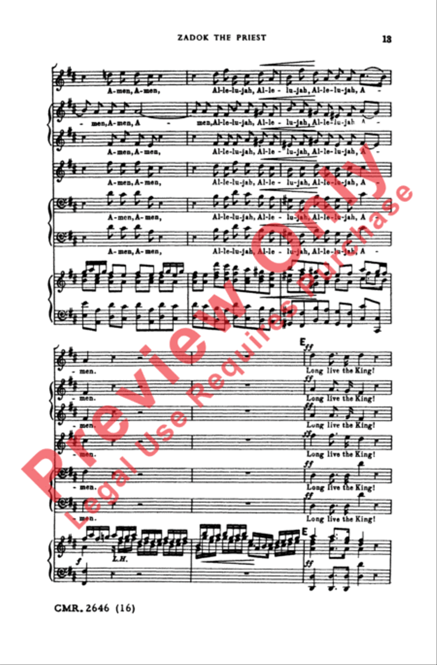 Zadok the Priest 4-Part scores gallery preview page 13
