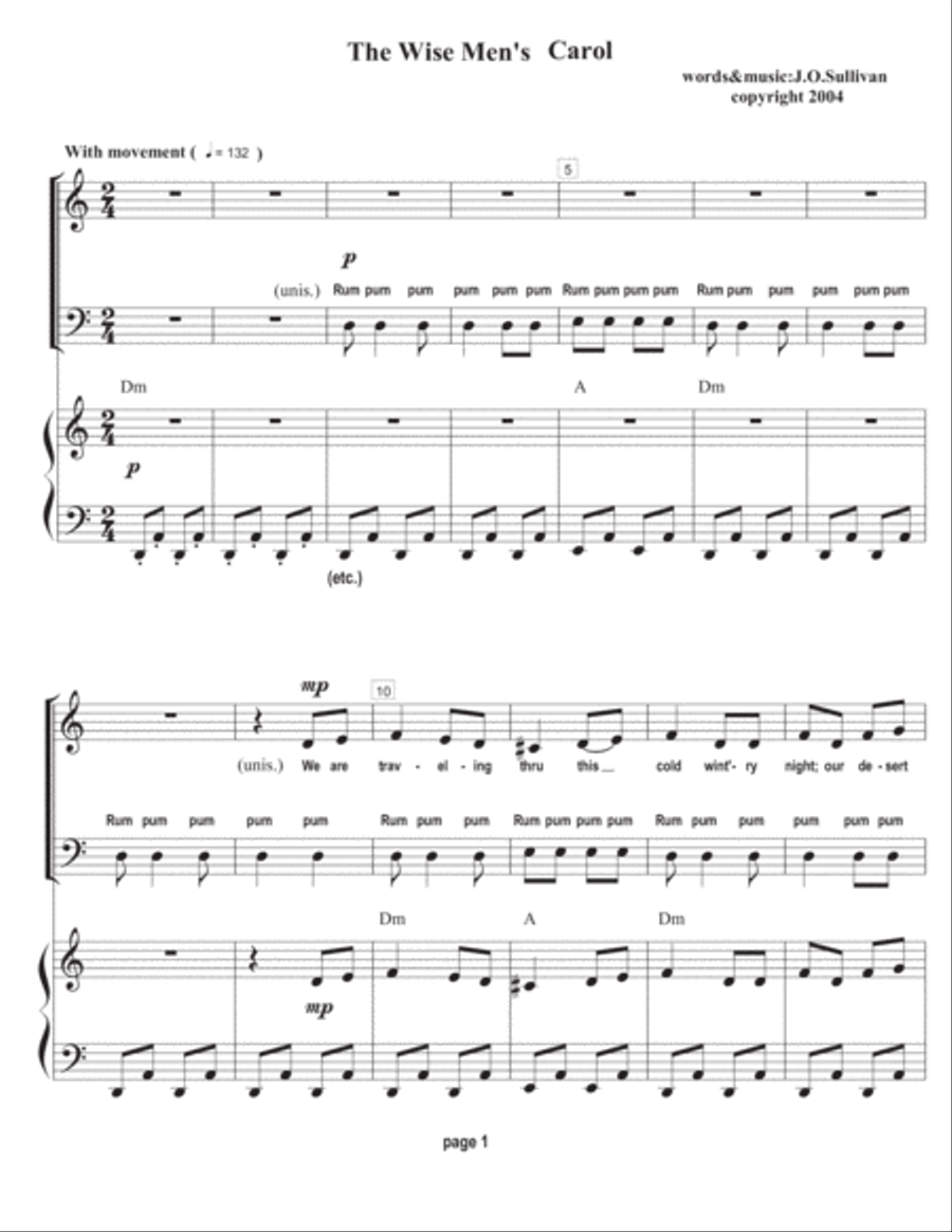 The Wise Men's Carol 4-Part scores gallery preview page 2