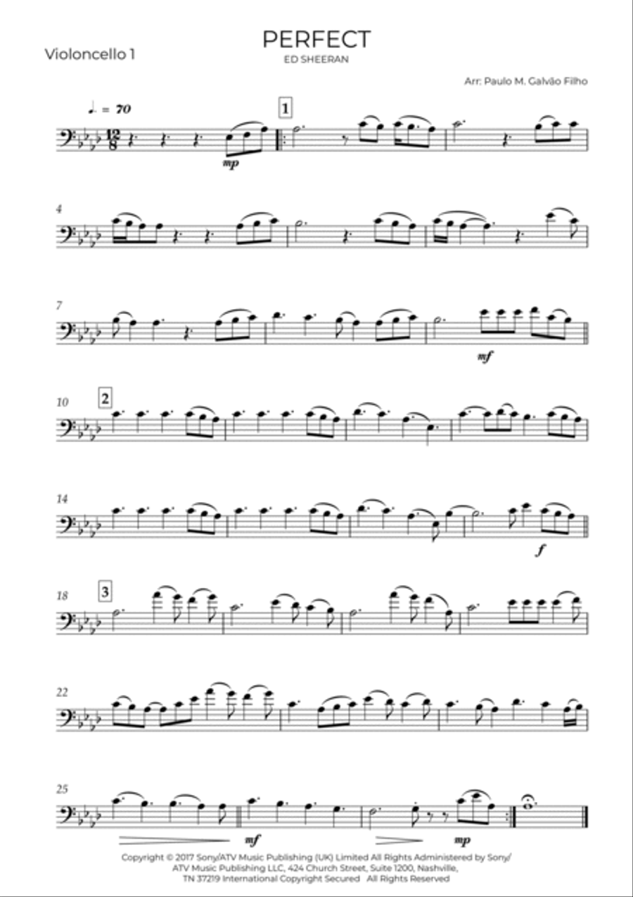 Perfect Cello Solo scores gallery preview page 3