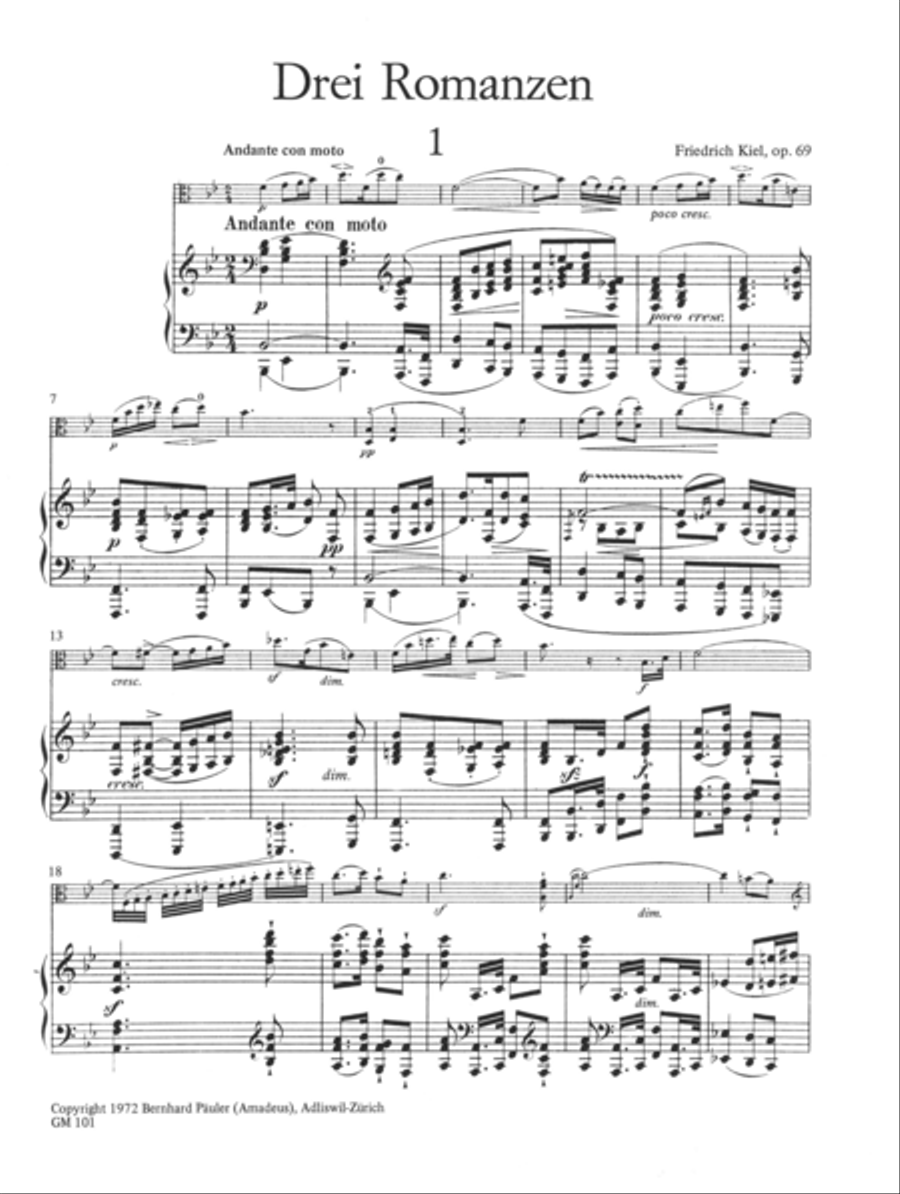 Romances for viola and piano Piano Accompaniment scores gallery preview page 2