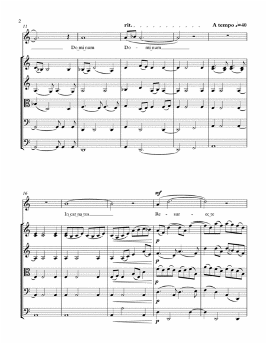 Adoramus (for solo soprano and string orchestra) String Orchestra scores gallery preview page 2