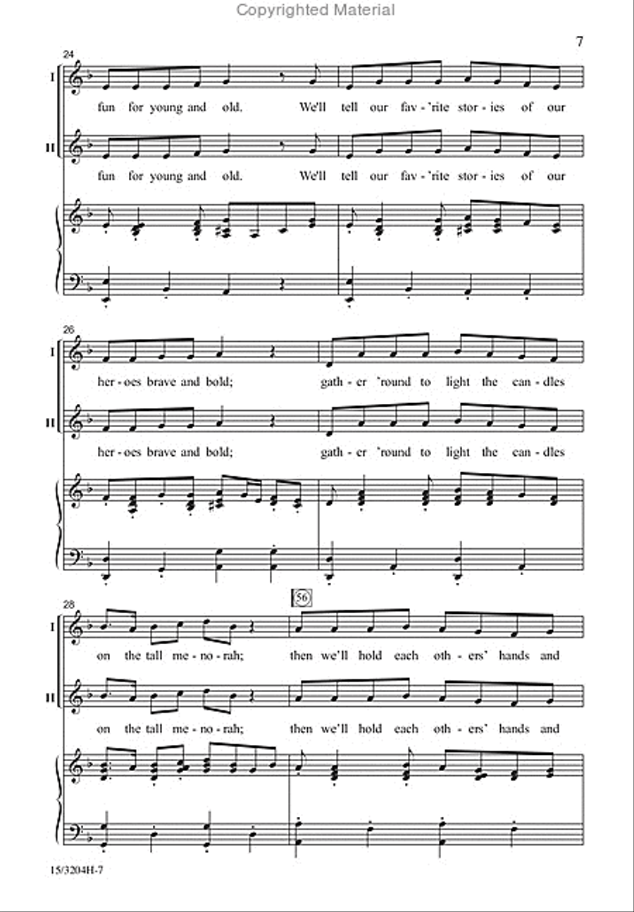 The Holiday of Hanukkah Unison Choir scores gallery preview page 7