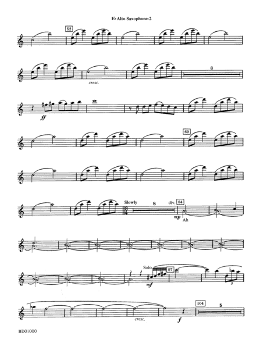 Chant Rituals: E-flat Alto Saxophone Concert Band scores gallery preview page 2