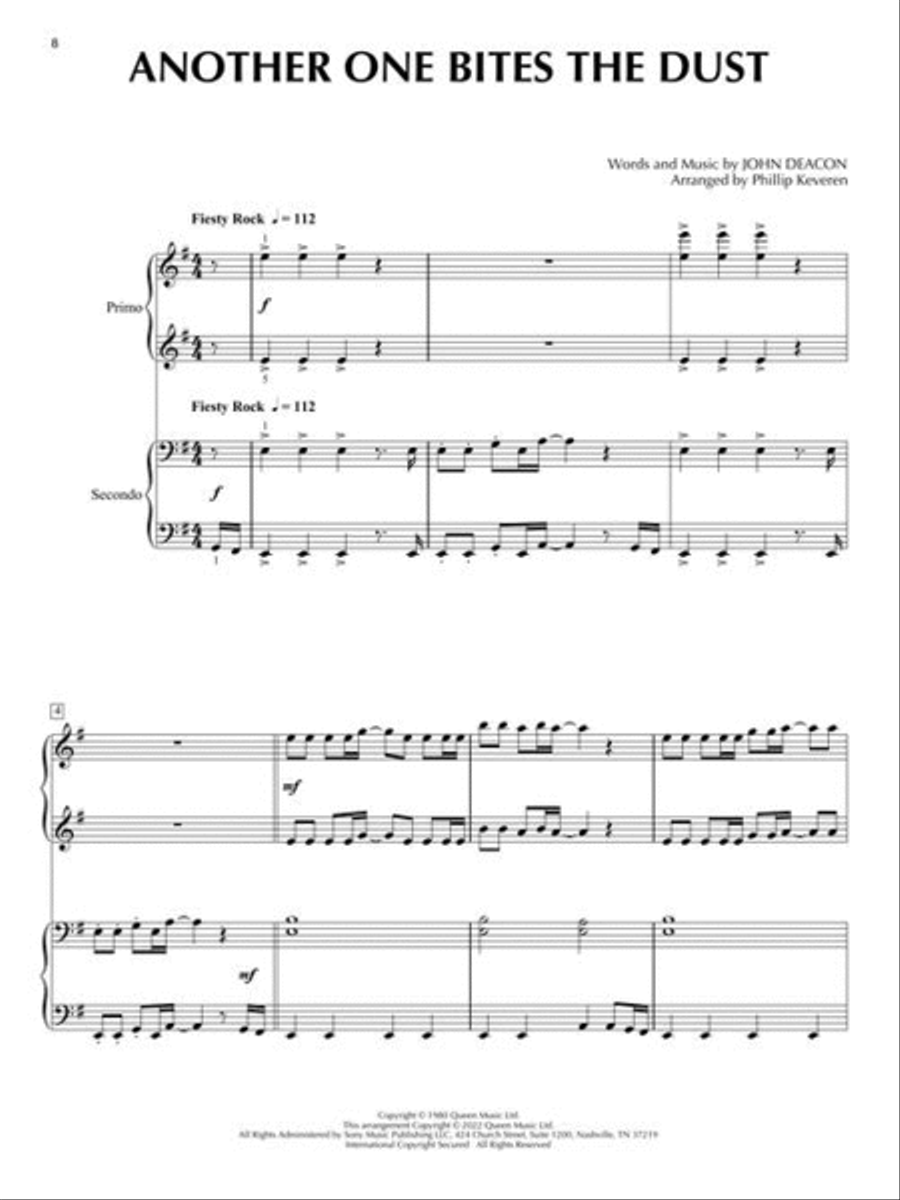 Queen for Piano Duet Queen for Piano Duet 1 Piano, 4-Hands scores gallery preview page 6