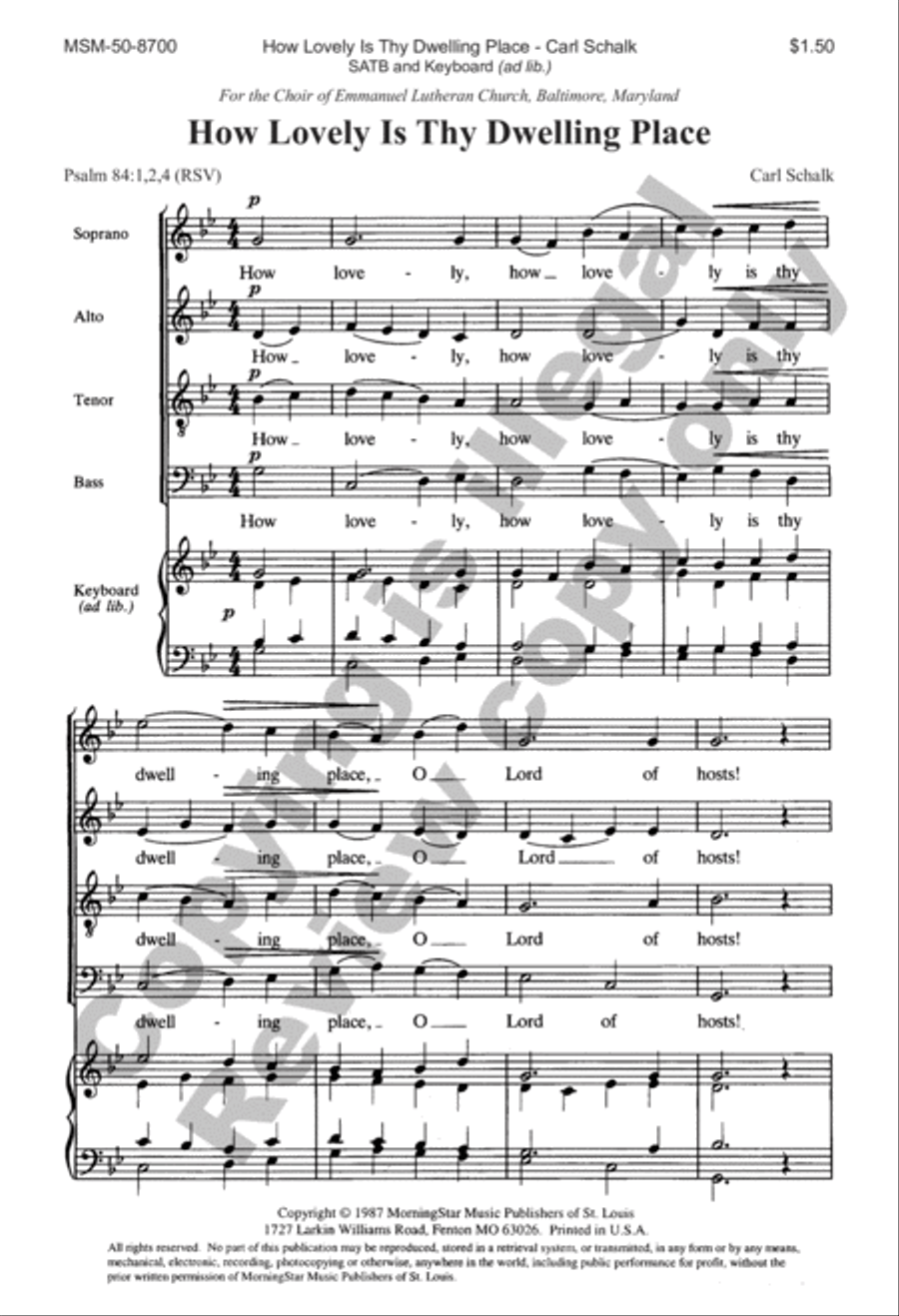 How Lovely Is Thy Dwelling Place 4-Part scores gallery preview page 2