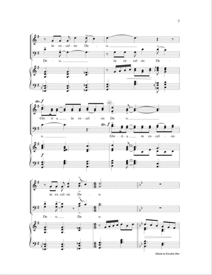 Gloria in Excelsis Deo - SATB 4-Part scores gallery preview page 7