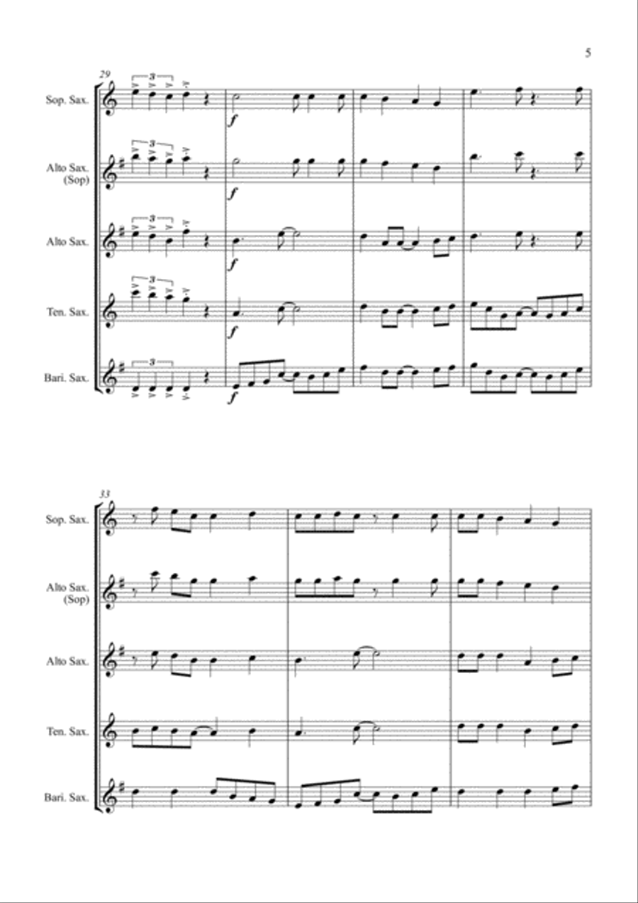 Livin' On A Prayer Livin' On A Prayer Saxophone Quartet scores gallery preview page 5