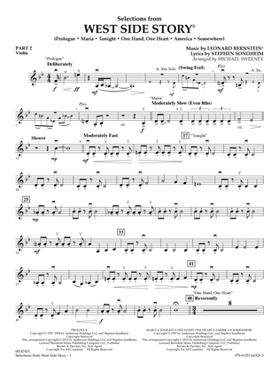 Book cover for West Side Story (Selections for Flex-Band) (arr. Michael Sweeney) - Pt.2 - Violin