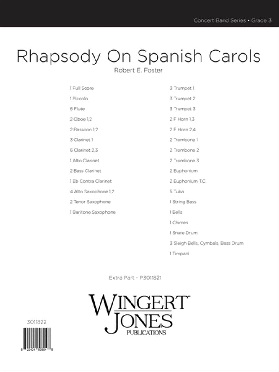 Rhapsody On Spanish Carols (Score) Concert Band scores gallery preview page 1