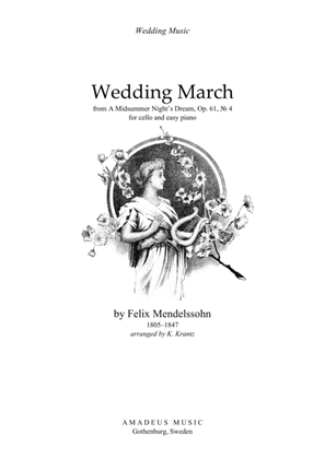 Book cover for Wedding March for cello and easy piano