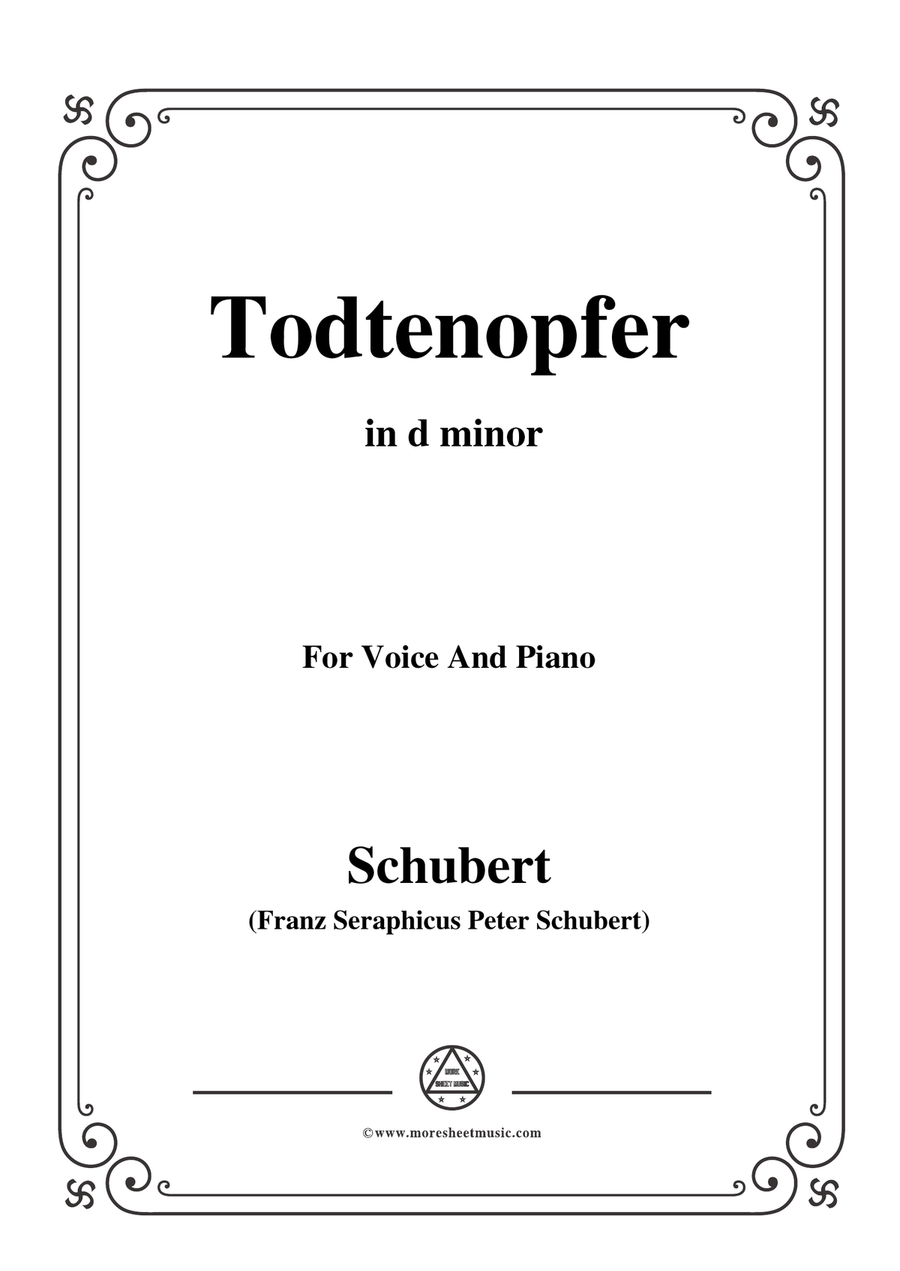 Schubert-Todtenopfer,in d minor,for Voice&Piano