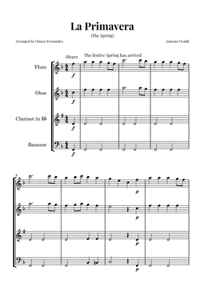 La Primavera (The Spring) by Vivaldi - Woodwind Quartet