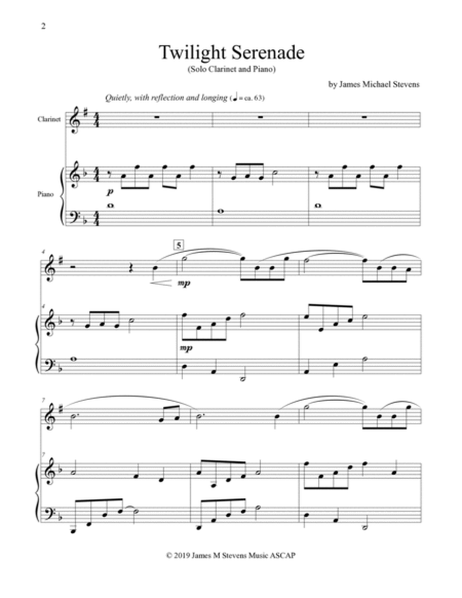 Twilight Serenade - Clarinet & Piano image number null