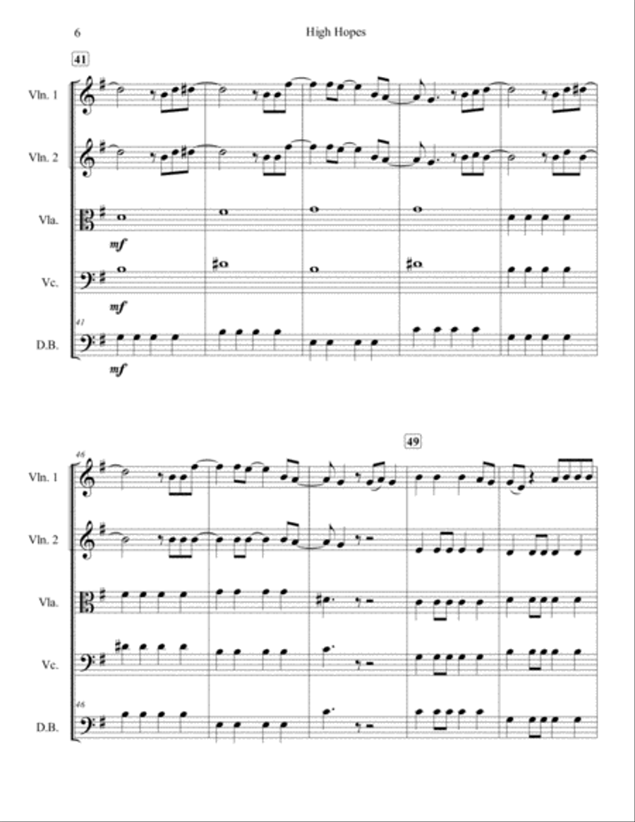 High Hopes String Quartet scores gallery preview page 6