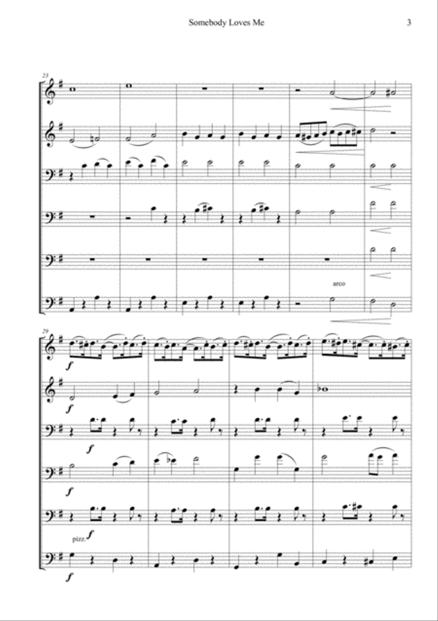 Somebody Loves Me Double Bass scores gallery preview page 3