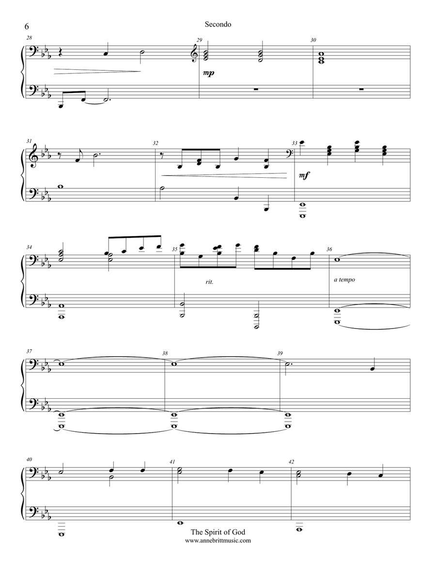 The Spirit of God (piano duet) 1 Piano, 4-Hands scores gallery preview page 6