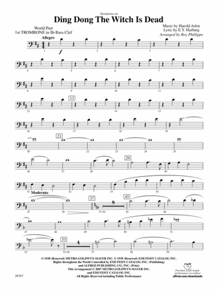 Variations on Ding Dong the Witch Is Dead (fromThe Wizard of Oz): (wp) 1st B-flat Trombone B.C.