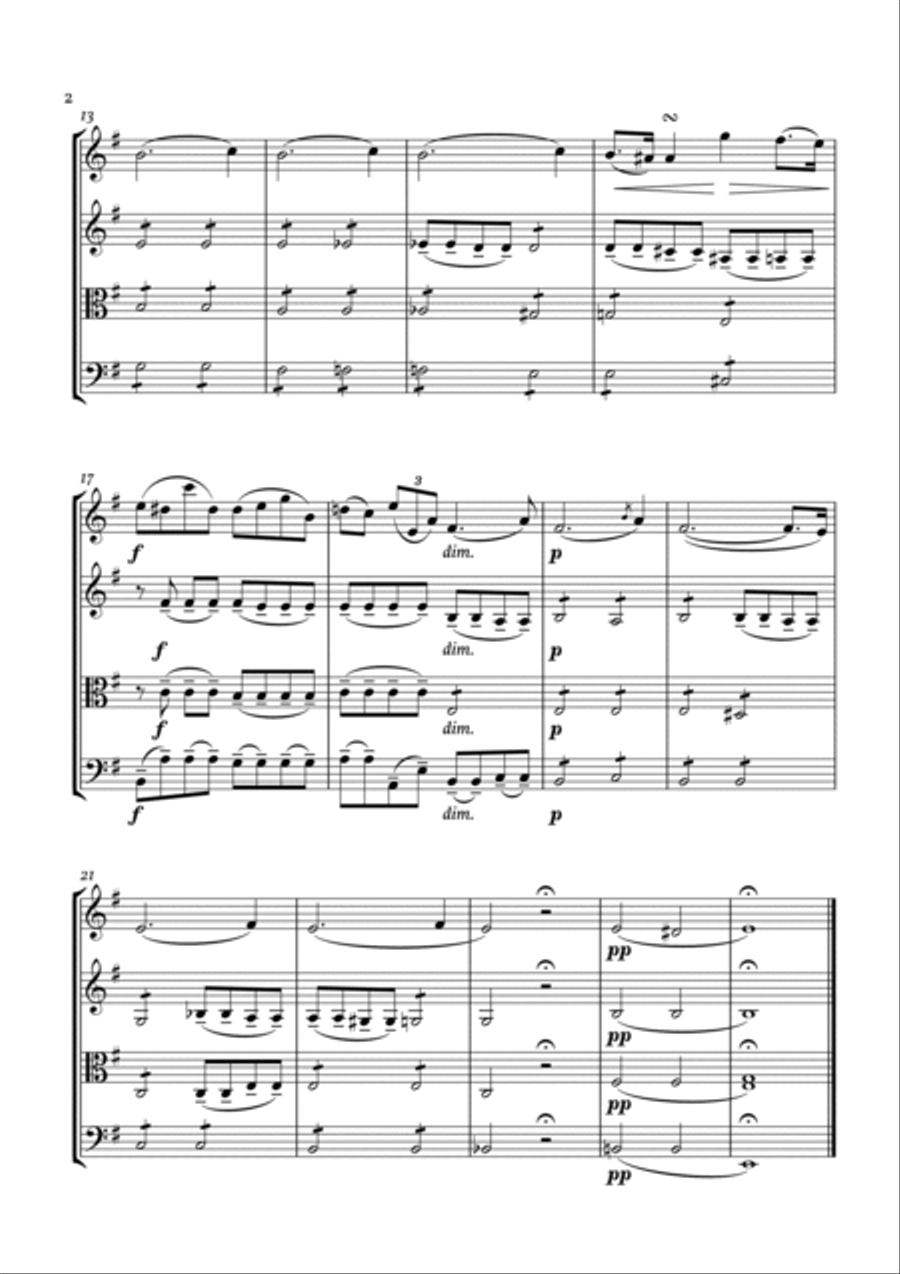 Prelude op. 28 n° 4 String Quartet scores gallery preview page 3