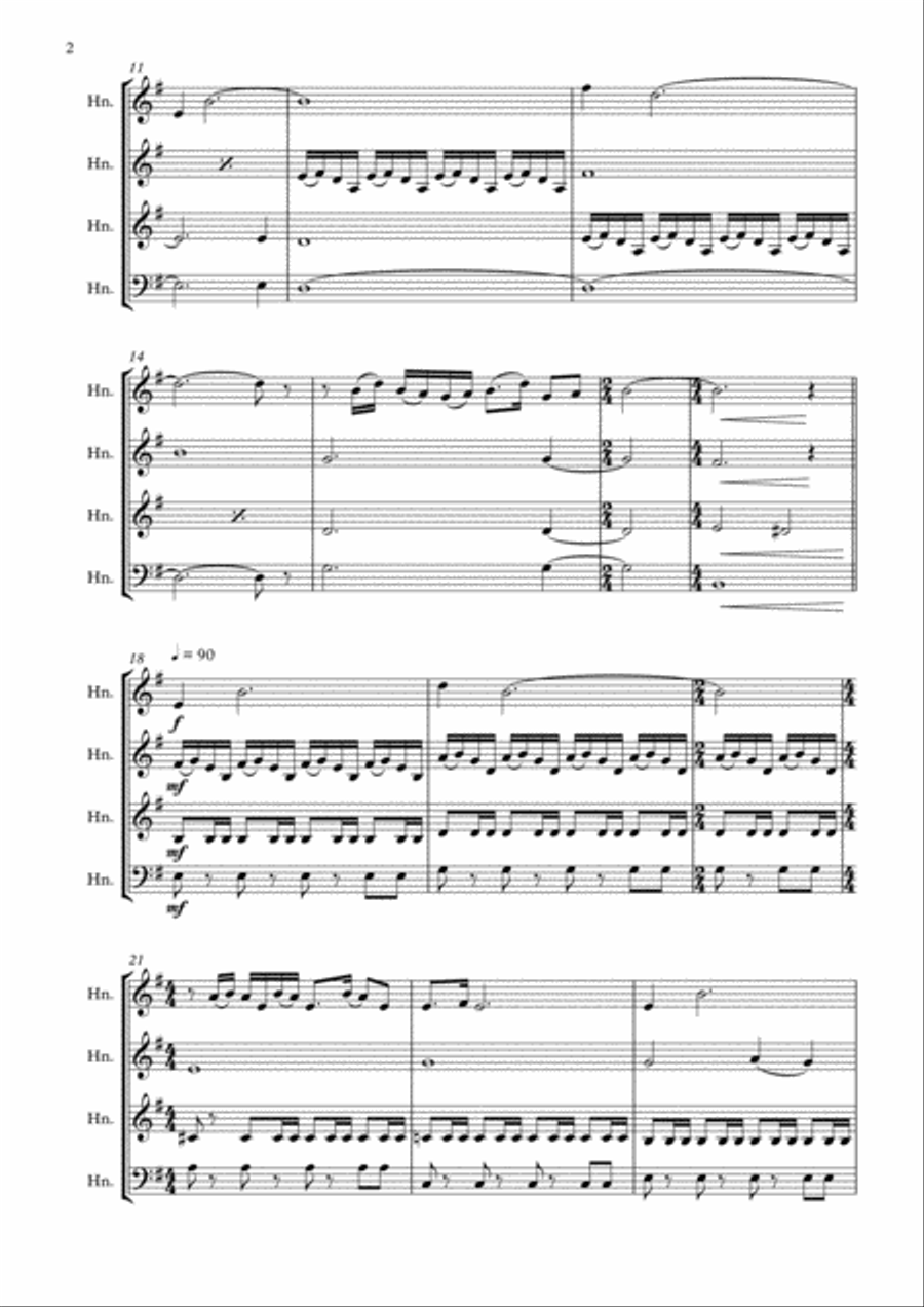 The Ecstasy Of Gold from THE GOOD, THE BAD AND THE UGLY Brass Ensemble scores gallery preview page 3